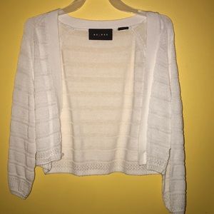 white cropped cardigan